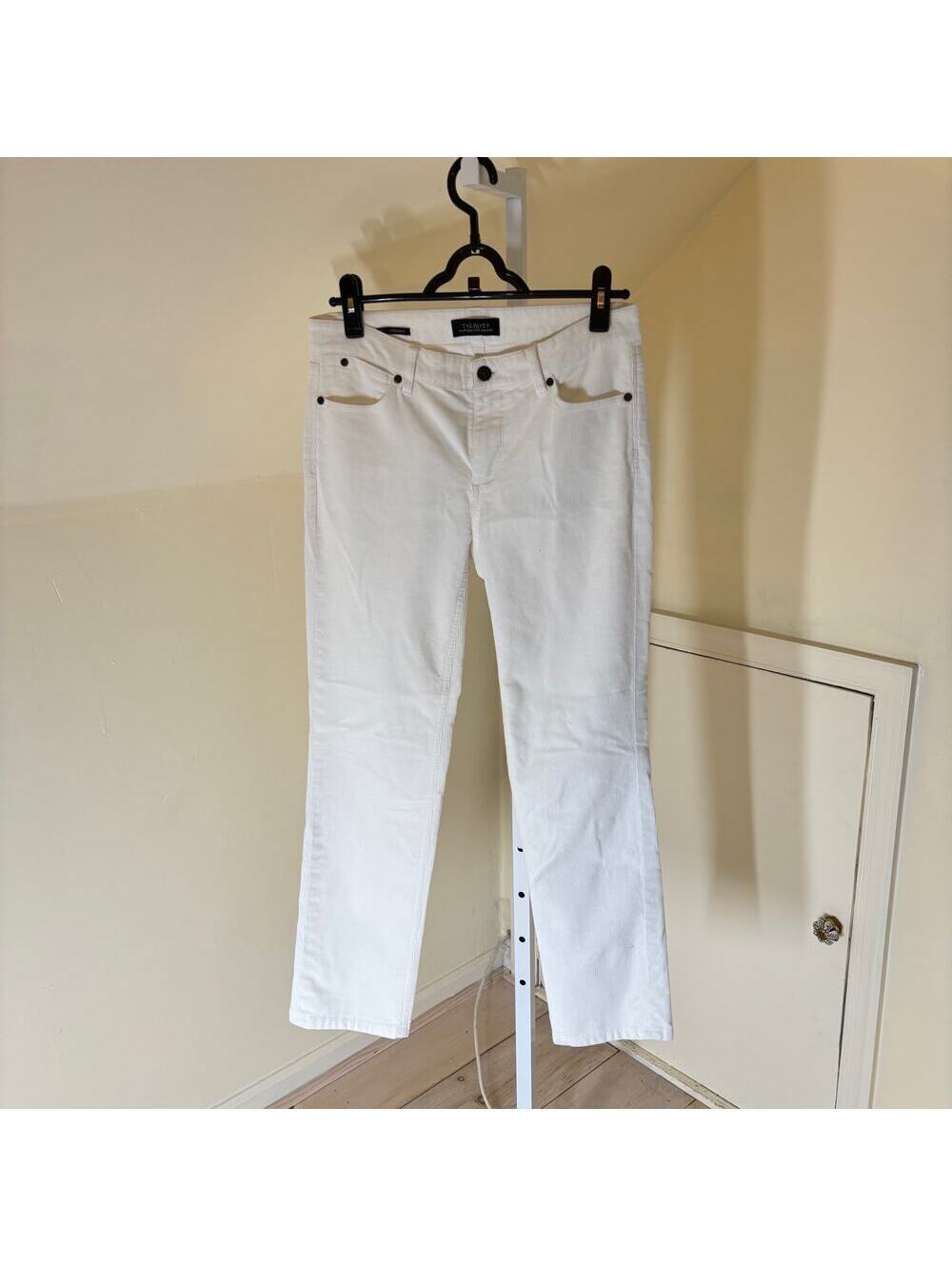 Talbots EUC Women's Flawless Five Pocket White Corduroy Straight Leg Pants 2